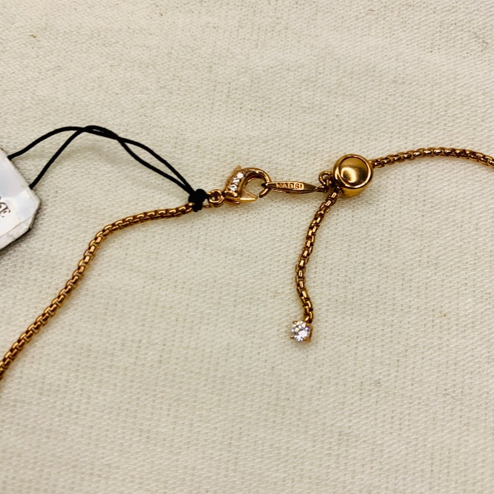 Nadri Rose Gold Pave Necklace Tennis Choker - Picture 9 of 12